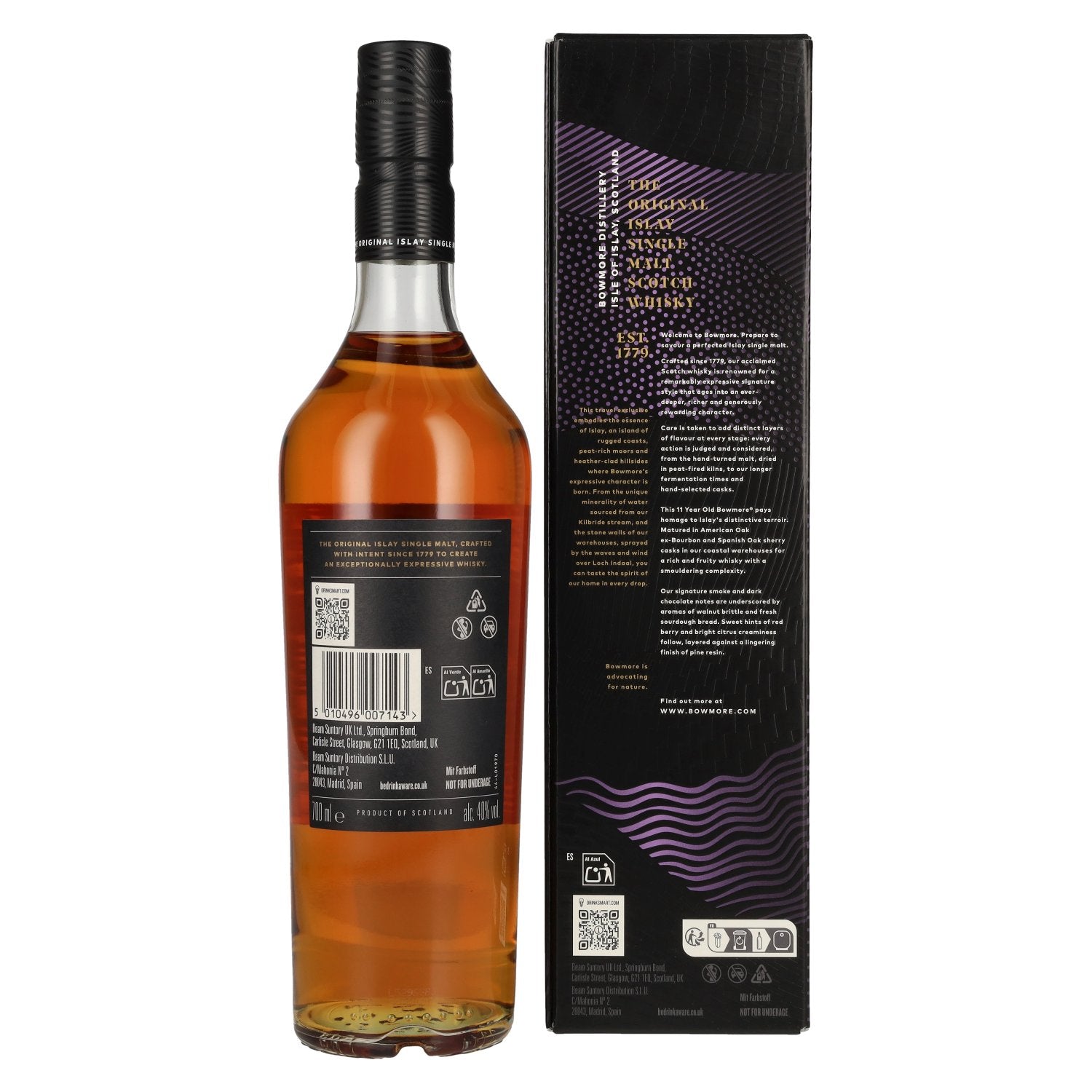 Bowmore 11 Years Old ESSENCE OF ISLAY Travel Exclusive 40% Vol. 0,7l in geschenkverpakking