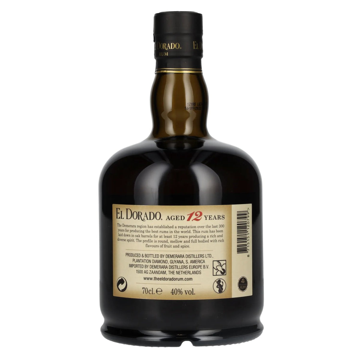 El Dorado 12 ans d'âge, rhum Finest Demerara, 40 % vol., 0,7 l