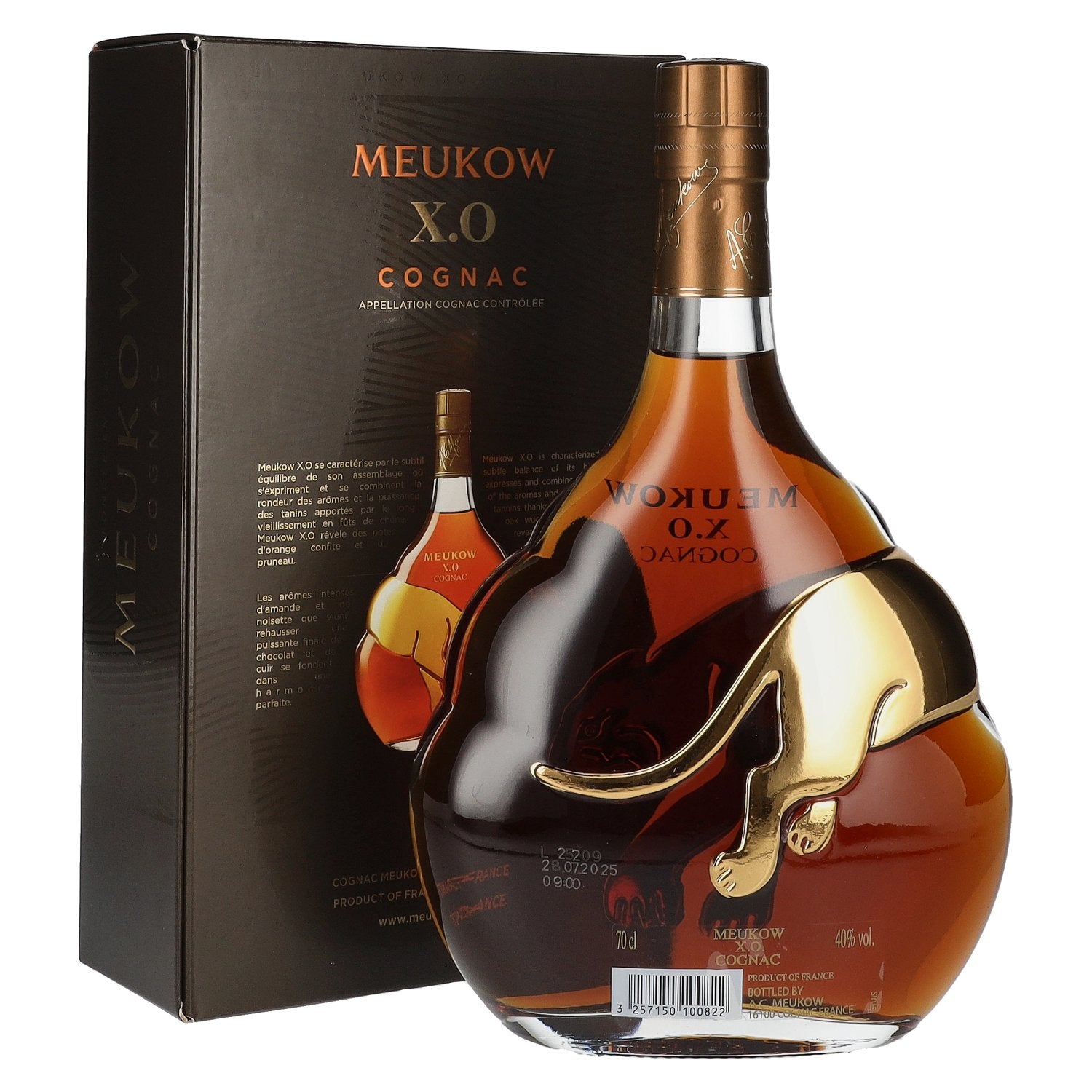 Meukow X.O. Cognac Gold 40% Vol. 0,7l en boîte cadeau