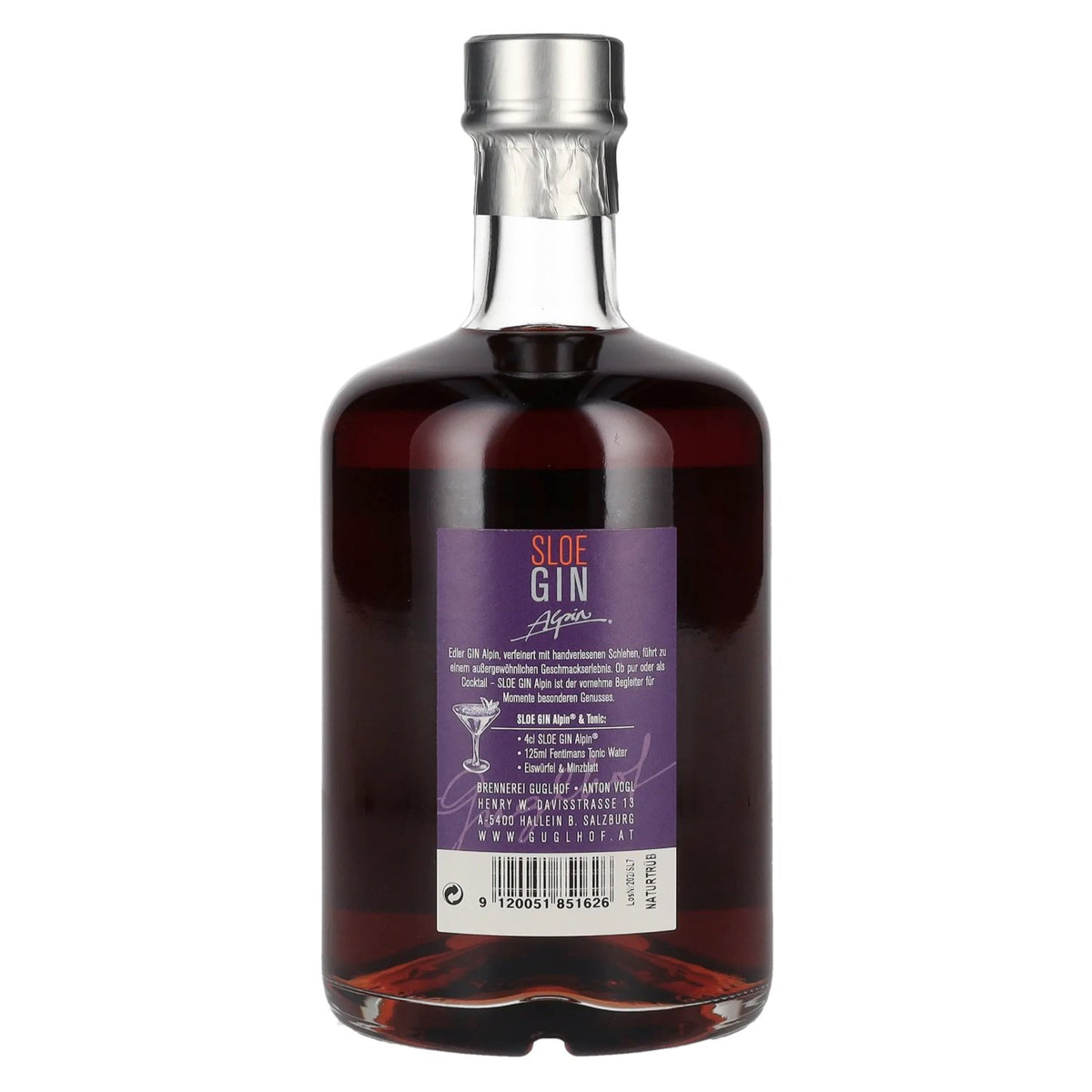 Guglhof Sloe Gin Alpine Premium Gin 30% ABV 0.7l