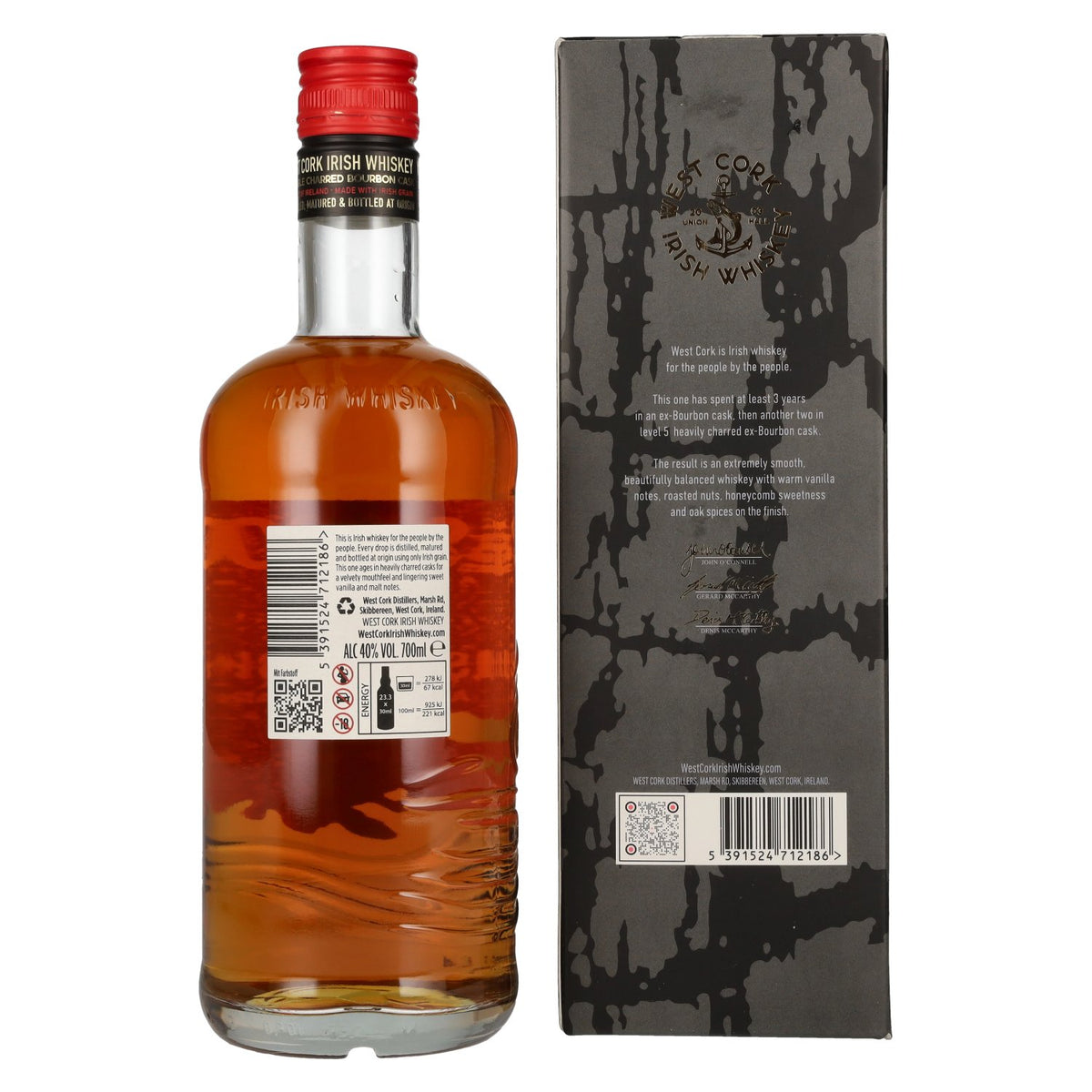 West Cork 5 Years Old Irish Whiskey BLACK CASK Finish 40% Vol. 0,7l in Geschenkbox