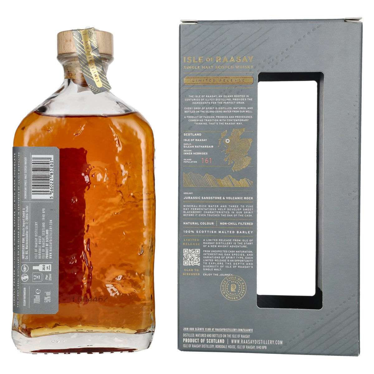Isle of Raasay Hungarian Oak Single Malt, édition limitée, 50 % vol., 0,7 l, dans un coffret cadeau