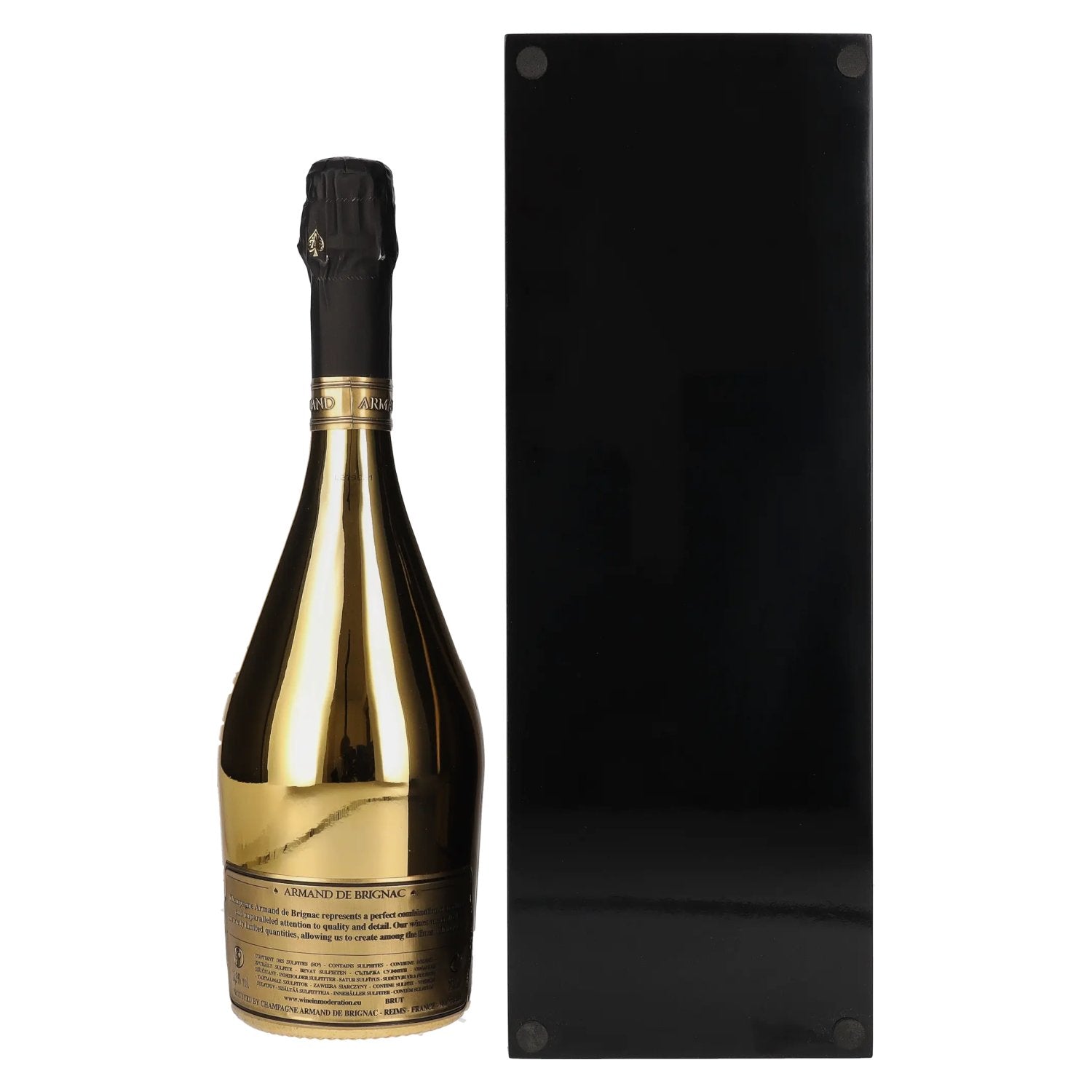 Armand de Brignac Champagne Brut Gold 12,5% Vol. 0,75l en caisse bois