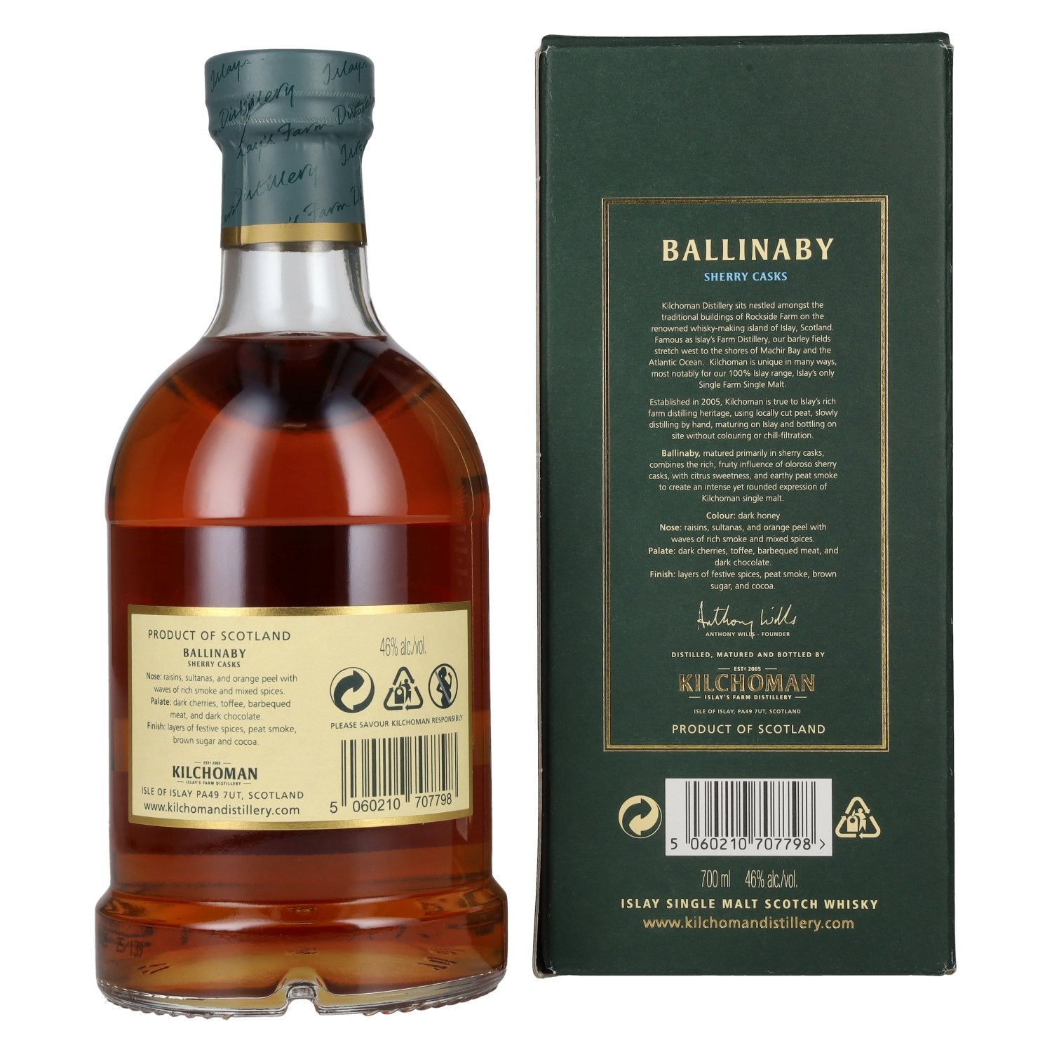 Kilchoman BALLINABY Islay Single Malt Scotch Whisky 46% Vol. 0,7l in gift box