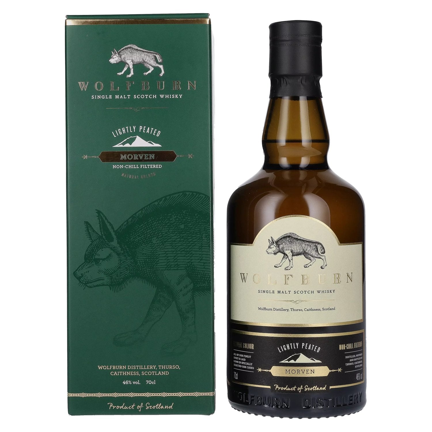 Wolfburn MORVEN Lightly Peated Single Malt 46% Vol. 0,7l in Geschenkbox