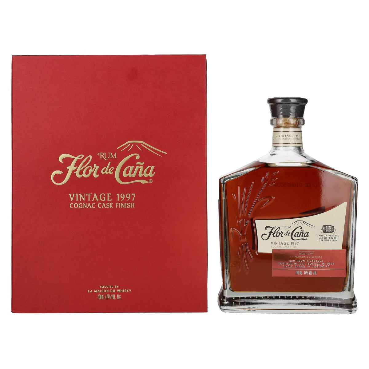 Flor de Caña Rum Cognac Cask Finish Vintage 1997 47% Vol. 0,7l in Geschenkbox