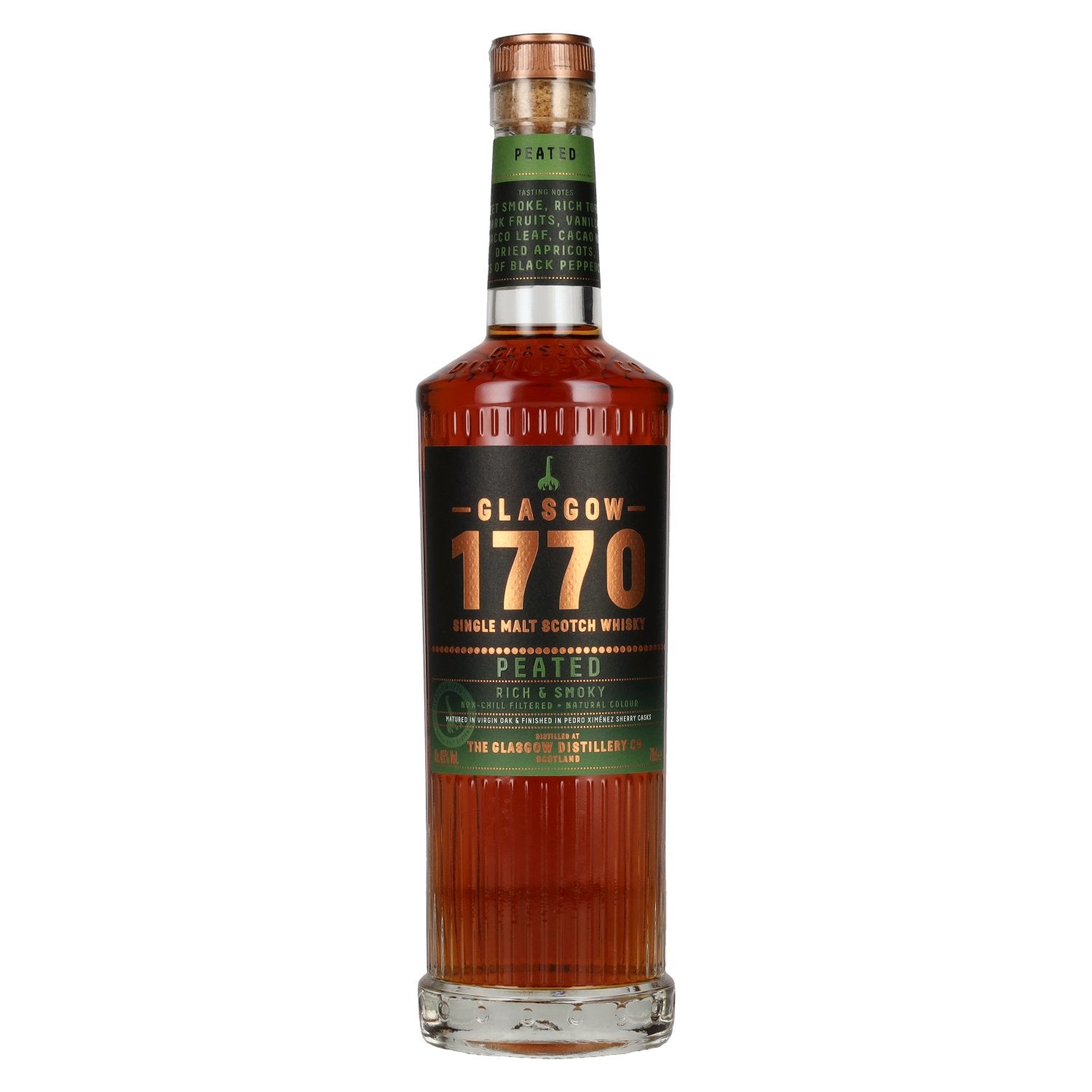 Glasgow 1770 Peated Single Malt Rich &amp; Smoky 46% ABV 0.7l
