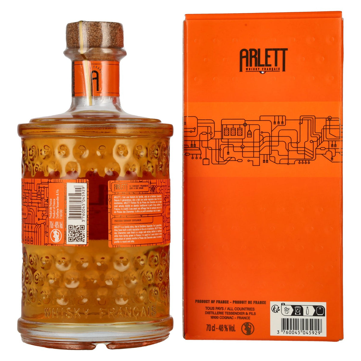 Arlett Finition Fût de Pineau des Charentes Single Malt Whisky 48% vol. 0,7 l in geschenkverpakking