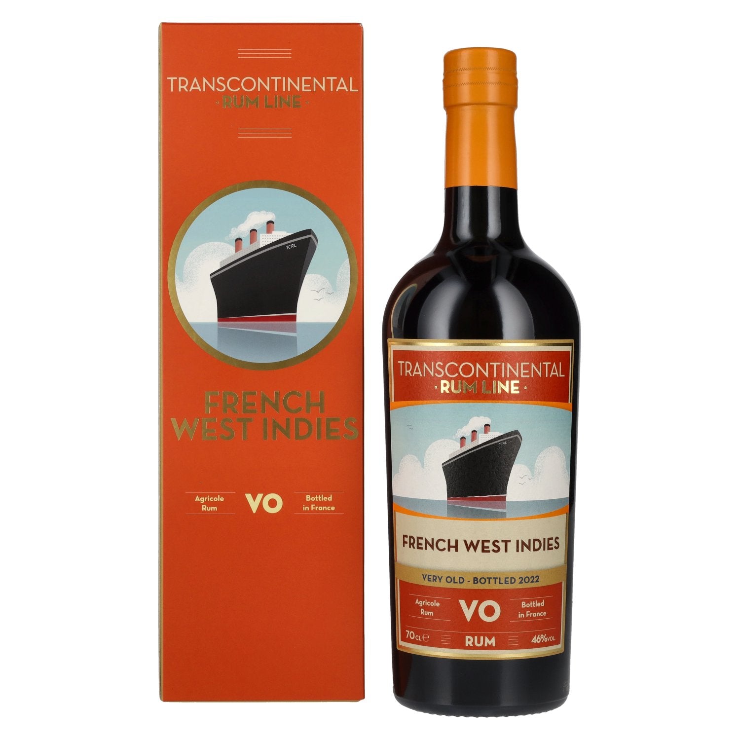 Transcontinental Rum Line FRENCH WEST INDIES VO Rum 2022 46% vol. 0,7l en boîte cadeau