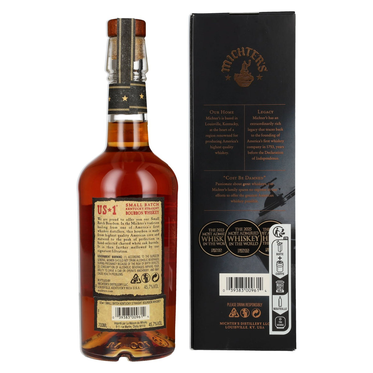 Michter's US*1 Small Batch Kentucky Straight Bourbon Whiskey 45,7 % vol., 0,7 l, dans un coffret cadeau