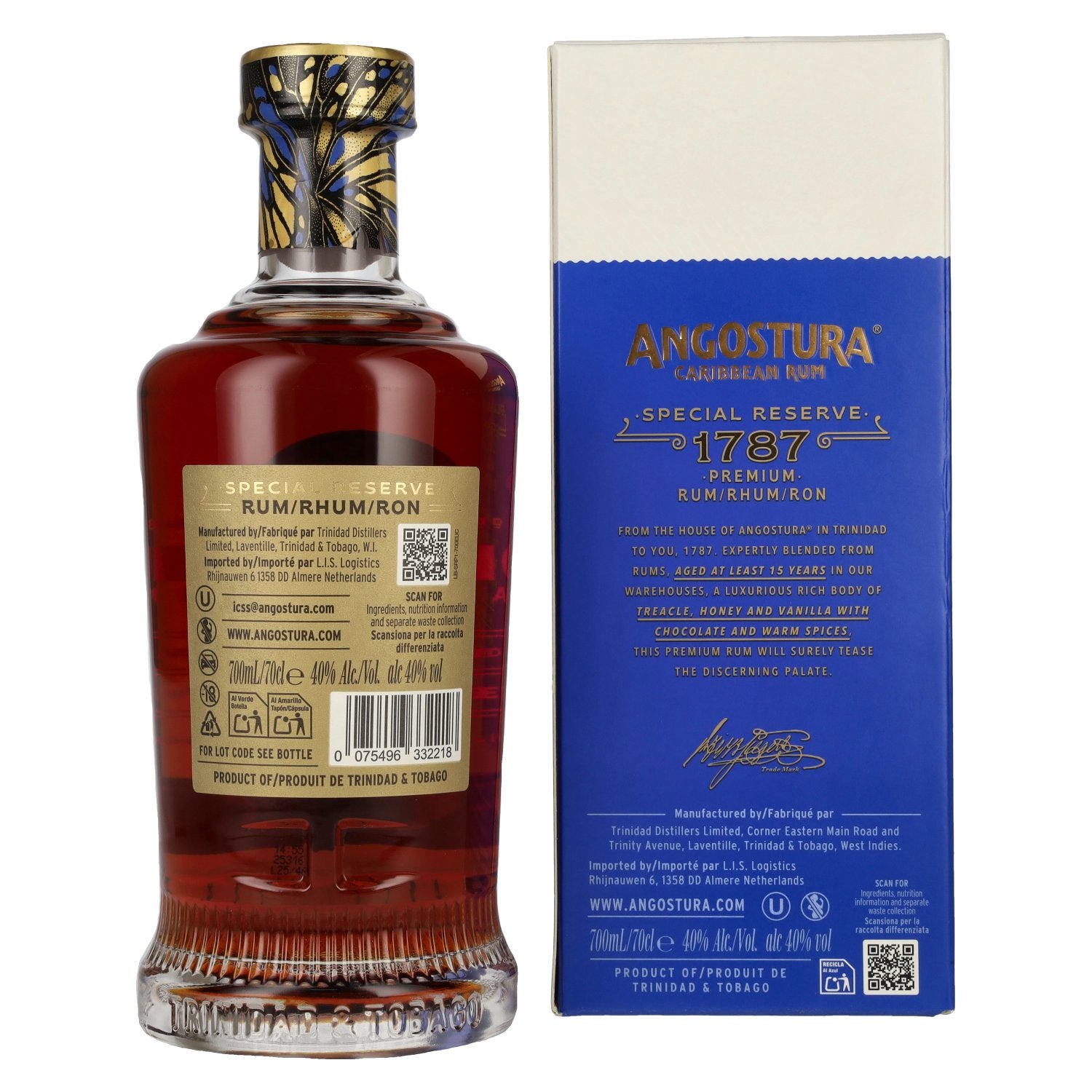 Angostura 1787 15 Years Old Super Premium Rum 40% Vol. 0,7l in gift box