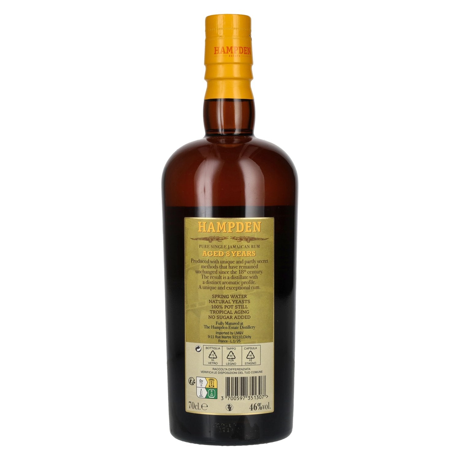Hampden Estate Rum 8-Year-Old Pure Single Jamaican Rum 46% ABV 0.7l