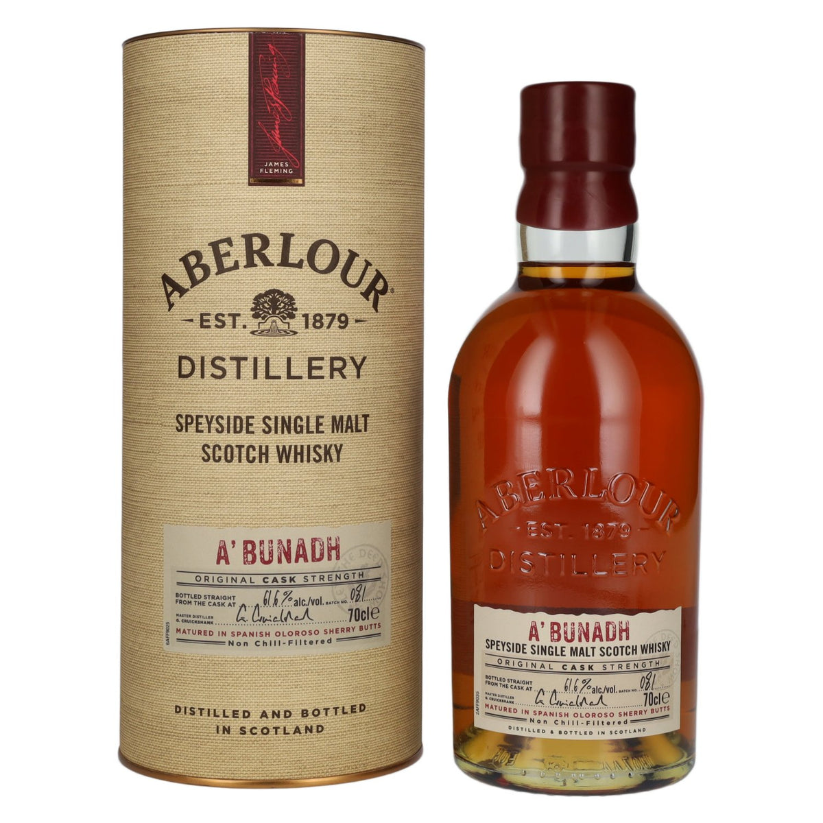 Aberlour A'BUNADH Original Cask Strength, lot n° 81, 61,6 % vol., 0,7 l, dans un coffret cadeau