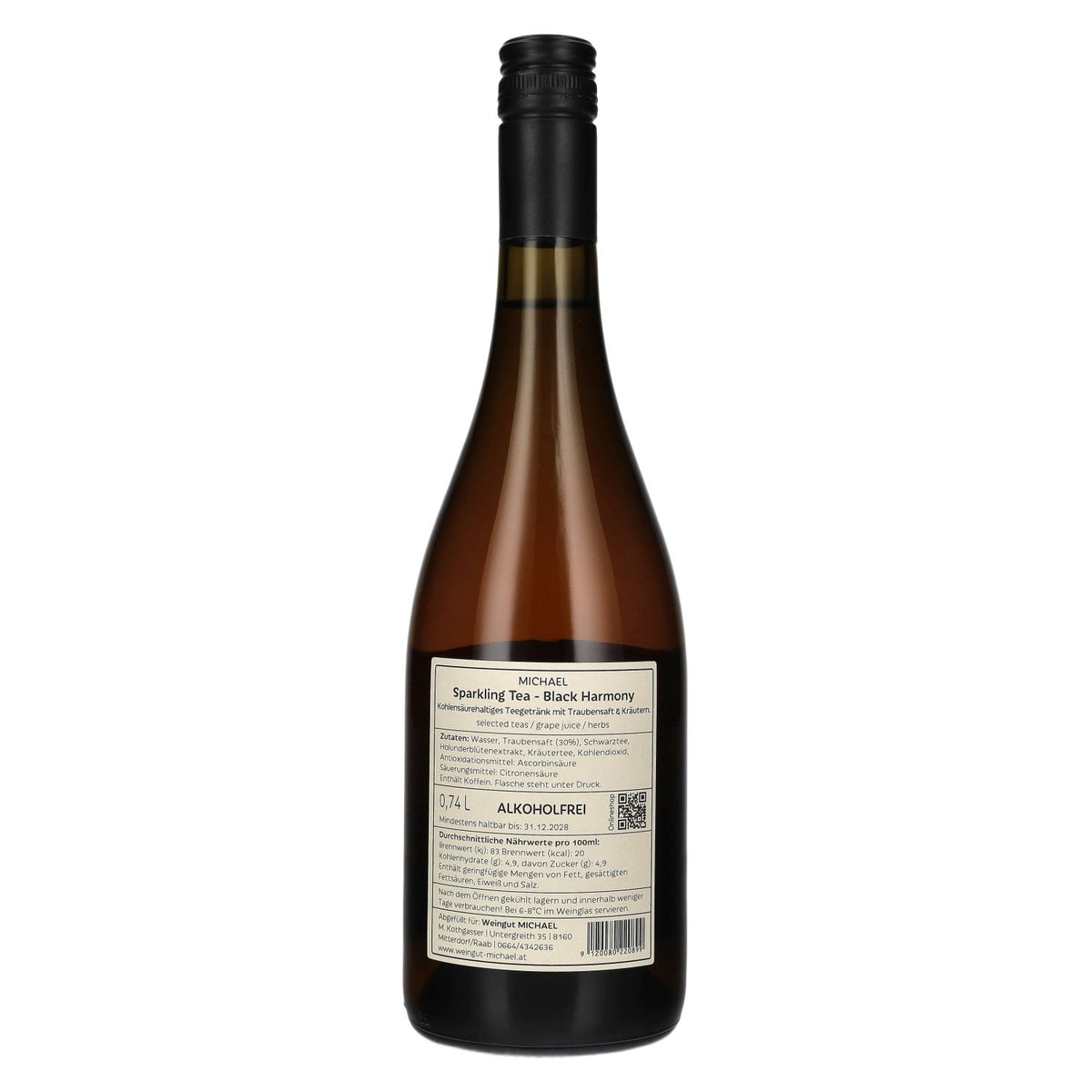 MICHAEL Sparkling Tea Black Harmony alcoholvrij 0,74 l