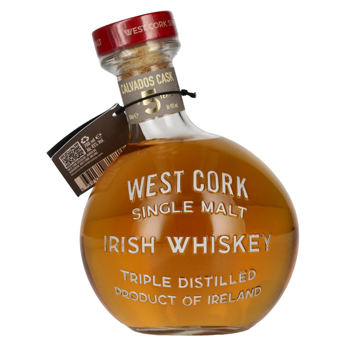 West Cork Irish Whiskey Single Malt, affiné en fût de calvados, édition limitée, 43 % vol., 0,7 l