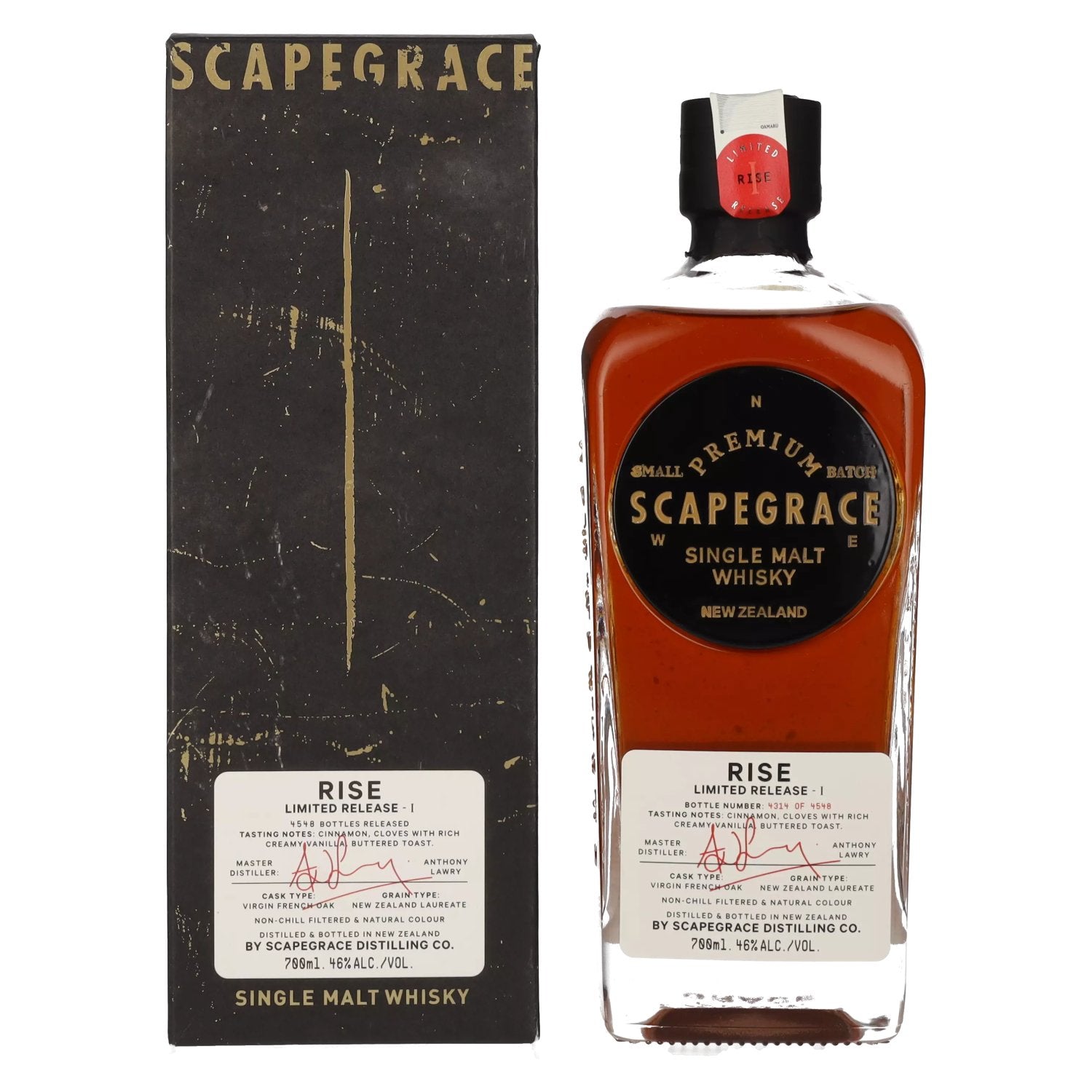 Scapegrace RISE Small Batch Limited Release I 46% vol. 0,7l en boîte cadeau