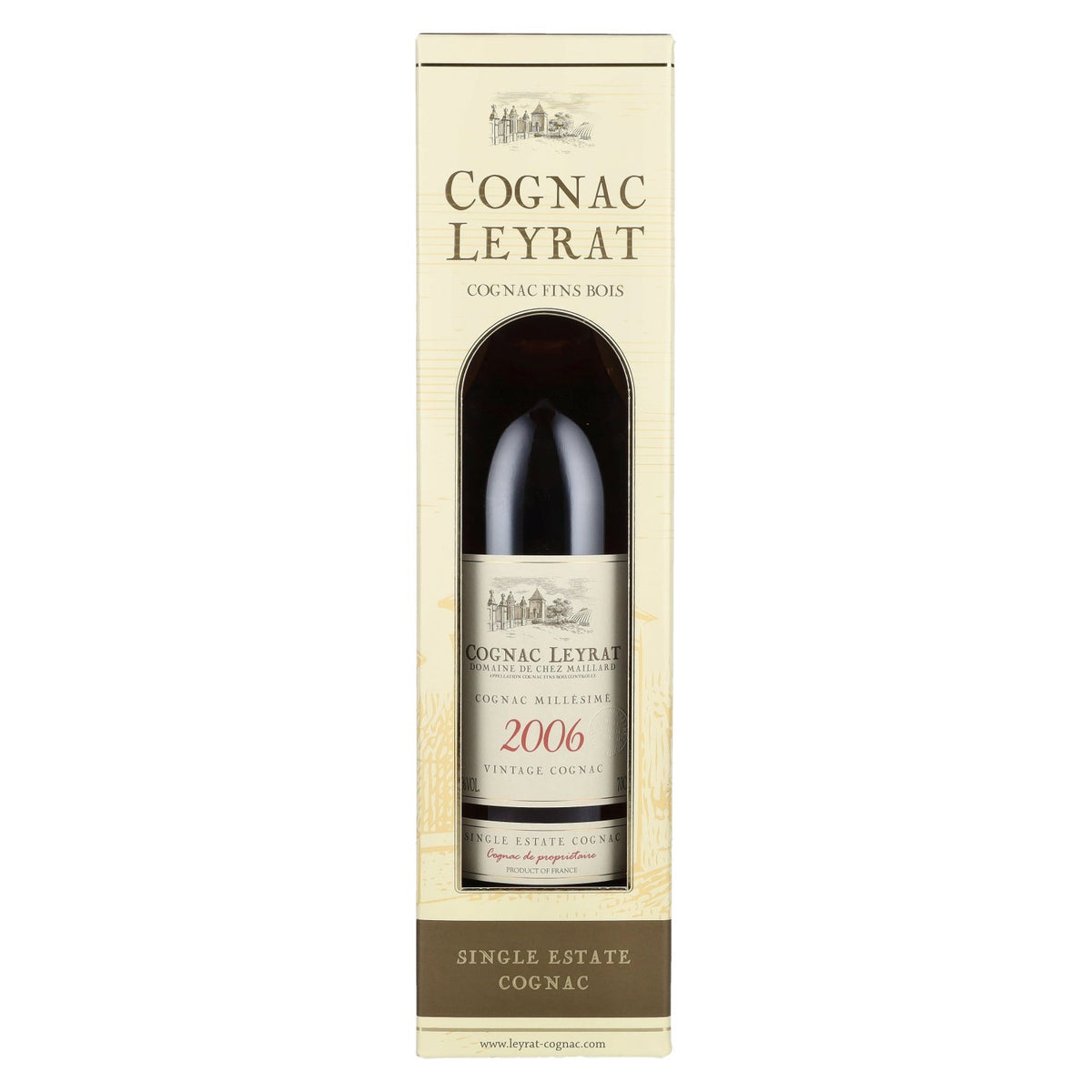 Cognac Leyrat Single Estate Cognac Vintage 2006 44% Vol. 0,7l in Geschenkbox