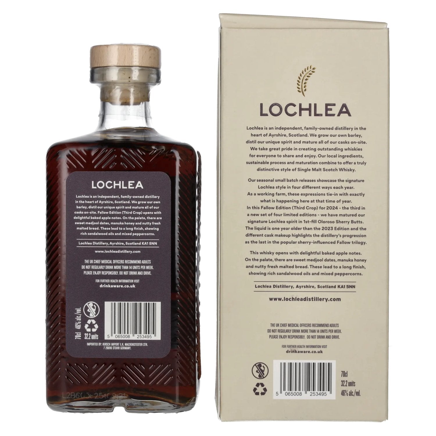 Lochlea FALLOW EDITION Third Crop Single Malt Scotch Whisky 46% Vol. 0,7l en coffret cadeau
