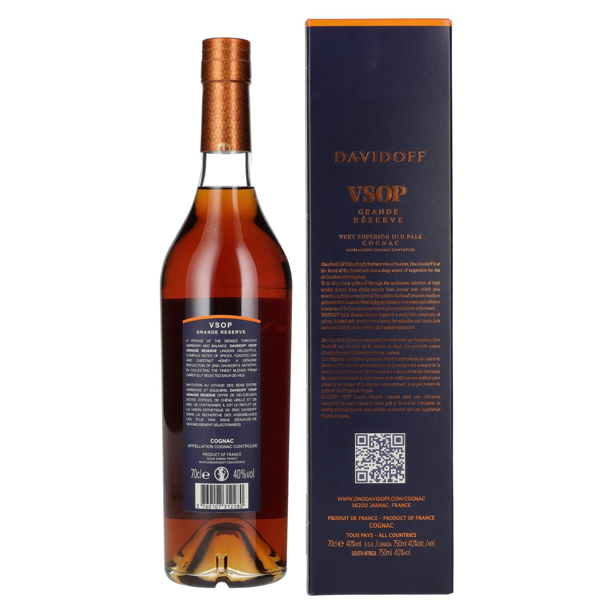 Davidoff VSOP Grande Réserve Cognac 40% Vol. 0,7l in Geschenkbox