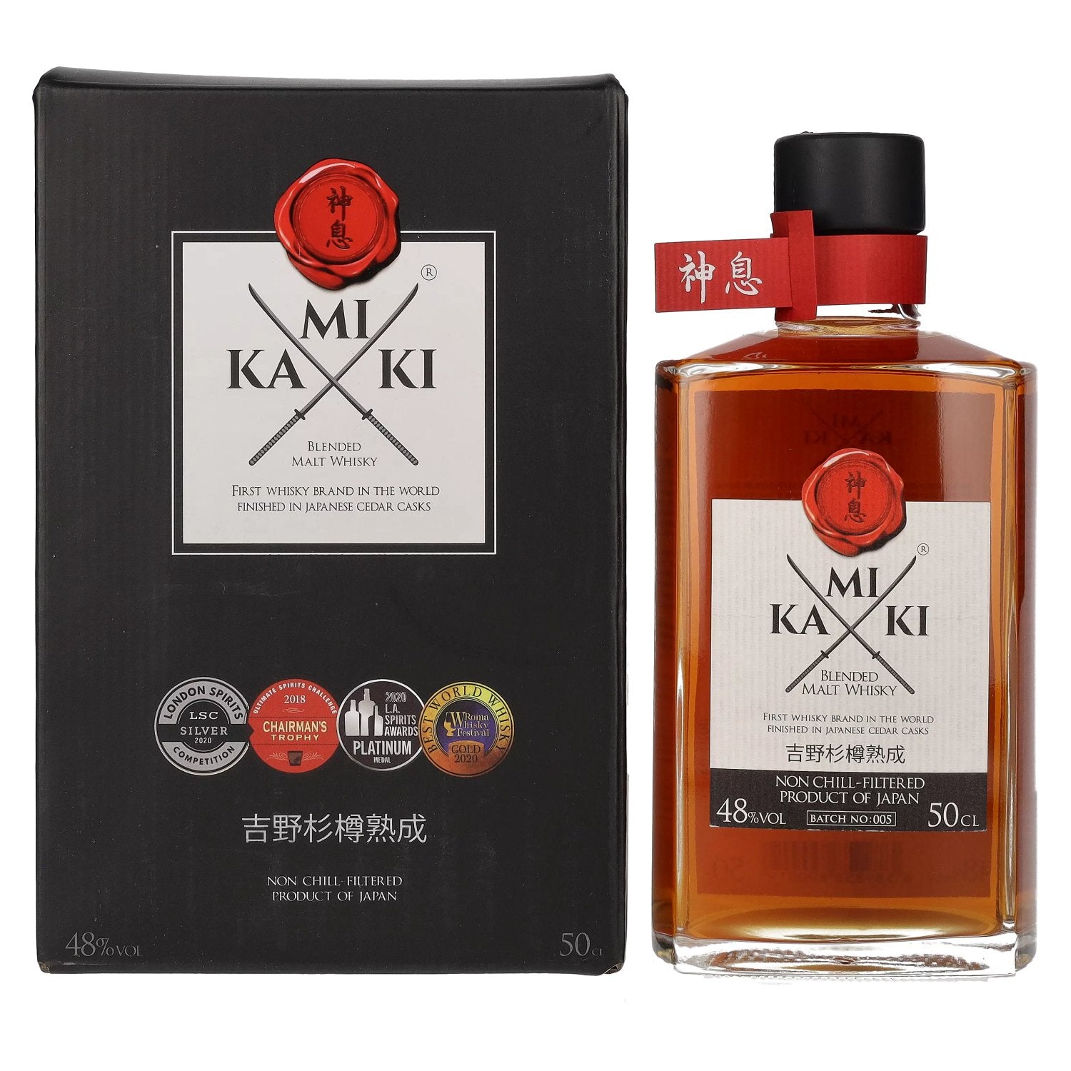 KAMIKI Blended Malt Whisky 48% vol. 0,5l en boîte cadeau