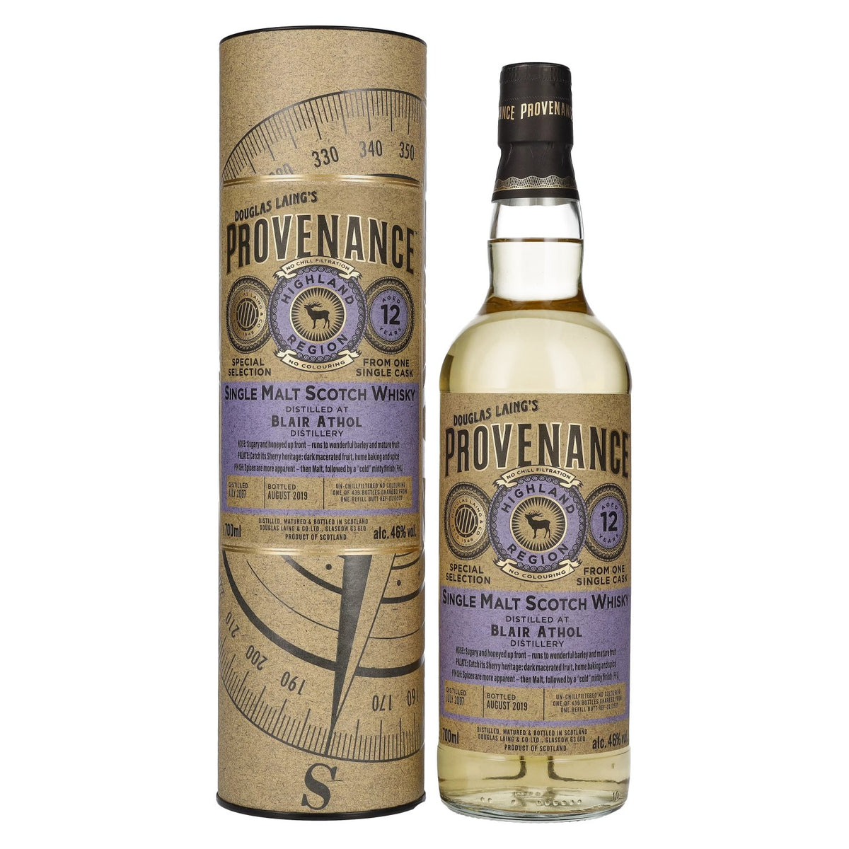 Douglas Laing PROVENANCE Blair Athol 12 Years Old Single Cask Malt 2007 46% vol. 0,7 l in geschenkverpakking