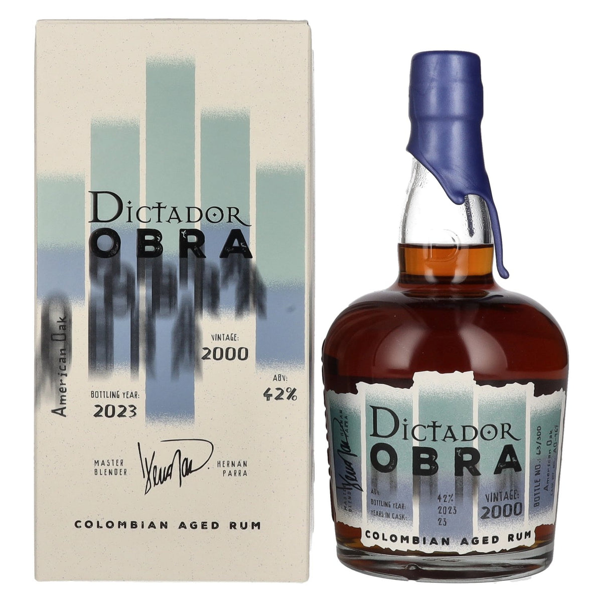 Dictador OBRA VINTAGE 23 Years Old AMERICAN OAK CASK Rum 2000 42% Vol. 0,7l in Geschenkbox