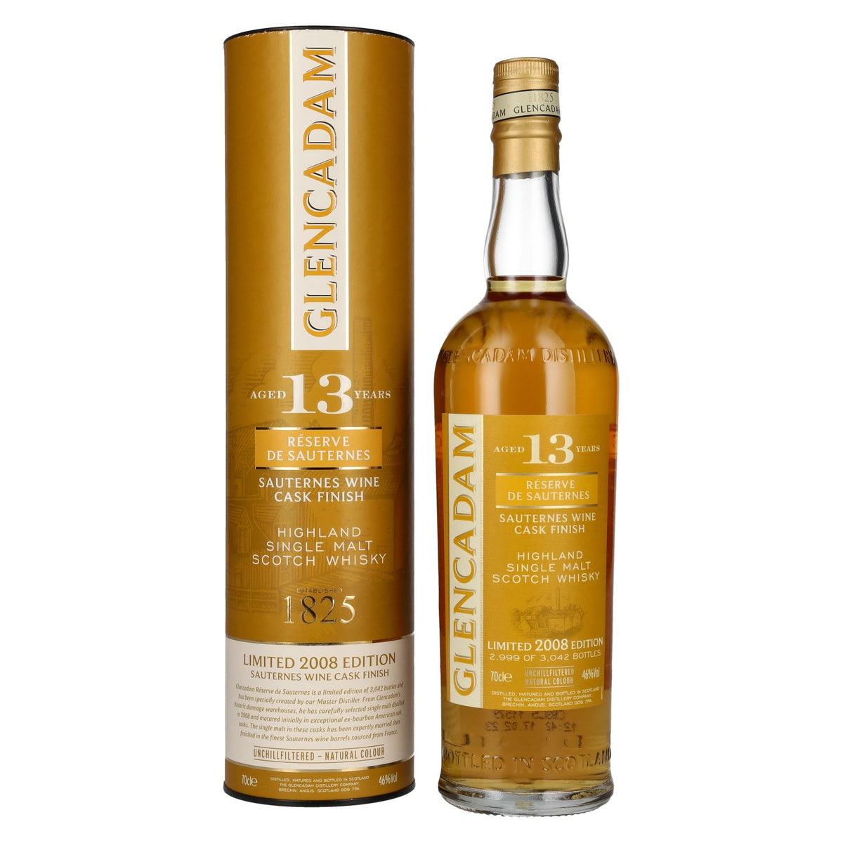 Glencadam 13 Years Old Sauternes Wine Cask Finish Limited Edition 2008 46% vol. 0.7 l in a gift box