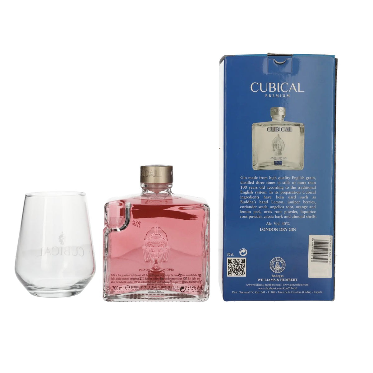 Cubical KISS Special Distilled Gin 37,5% Vol. 0,7l in Geschenkbox mit Glas