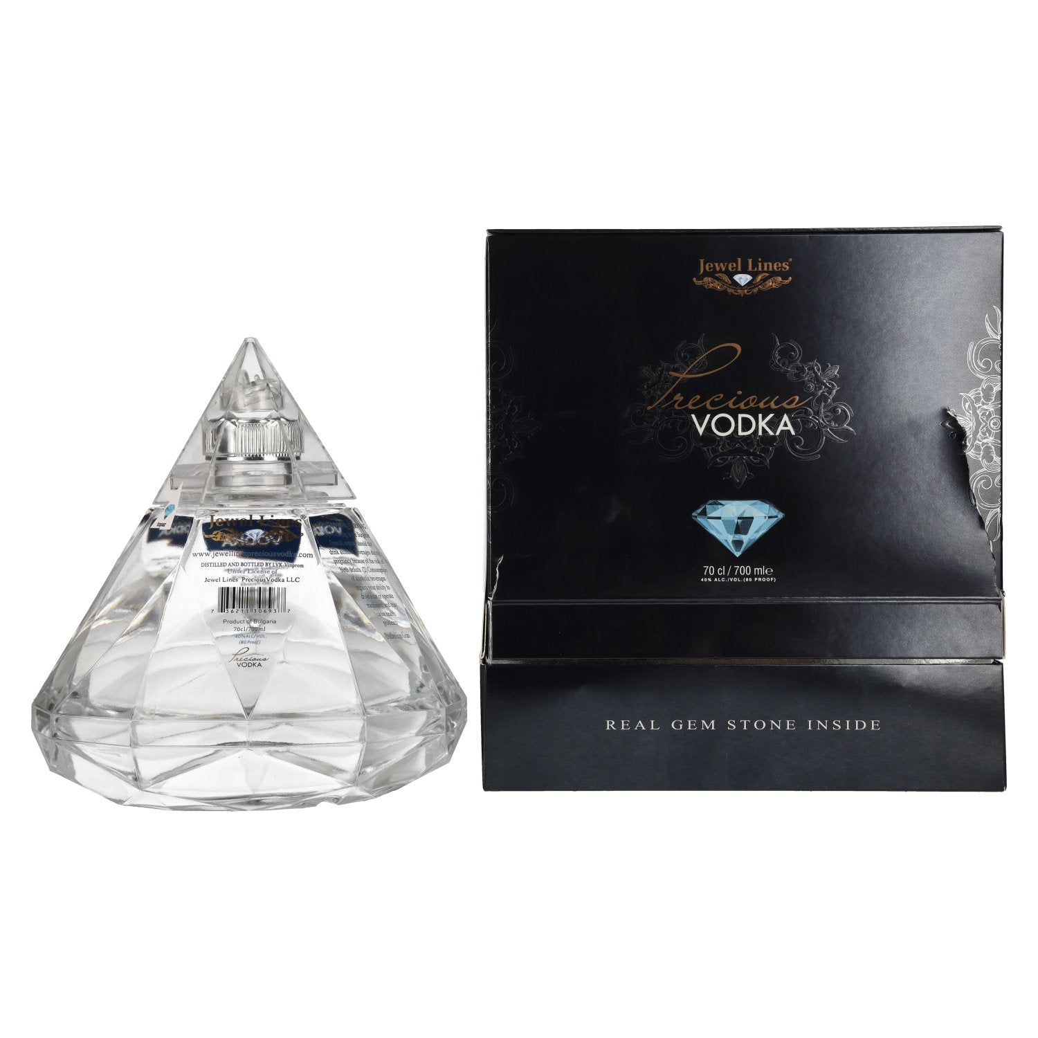 Jewels Lines Precious Vodka 40% ABV, 0.7l, in a gift box with a pourer