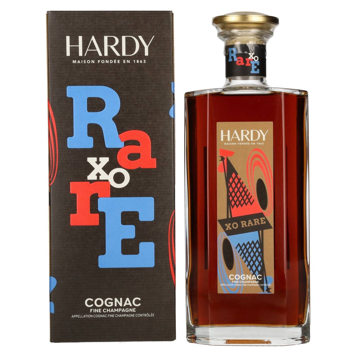 Hardy Cognac XO RARE Fine Champagne 40 % vol., 0,7 l, dans un coffret cadeau