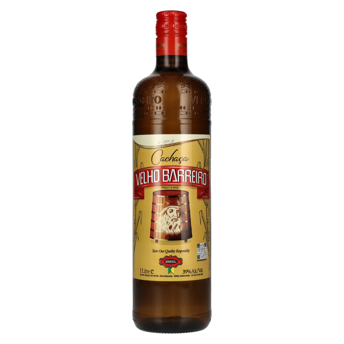 Velho Barreiro Cachaça 39% ABV 1 litre