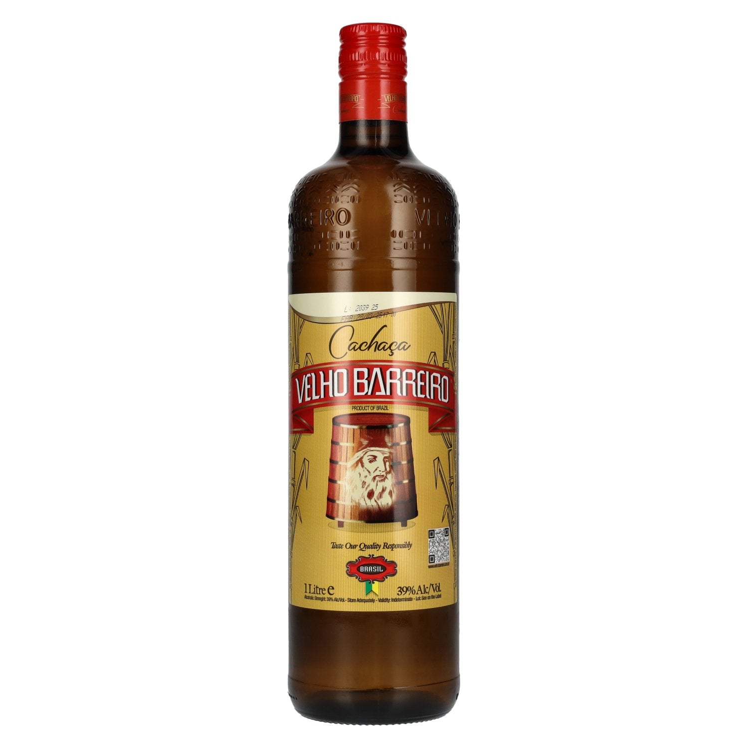 Cachaça Velho Barreiro 39 % vol. 1 l
