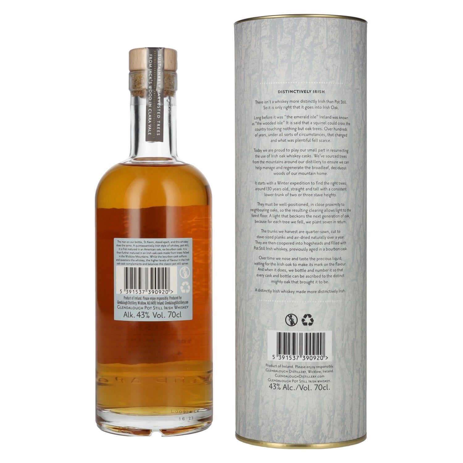 Glendalough Pot Still Irish Whiskey Batch 3 43% Vol. 0,7l en coffret cadeau
