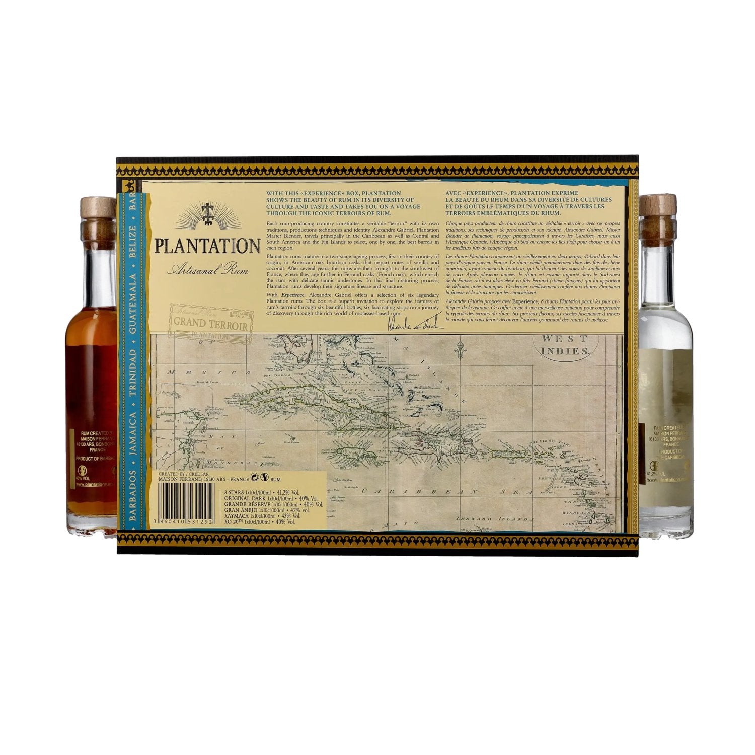 Plantation EXPERIENCE BOX Artisanale Rum 41% Vol. 6x0,1l in geschenkverpakking