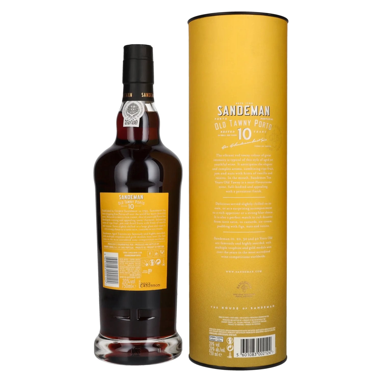 Sandeman 10 Years OLD TAWNY Porto 20% Vol. 0,75l en boîte cadeau