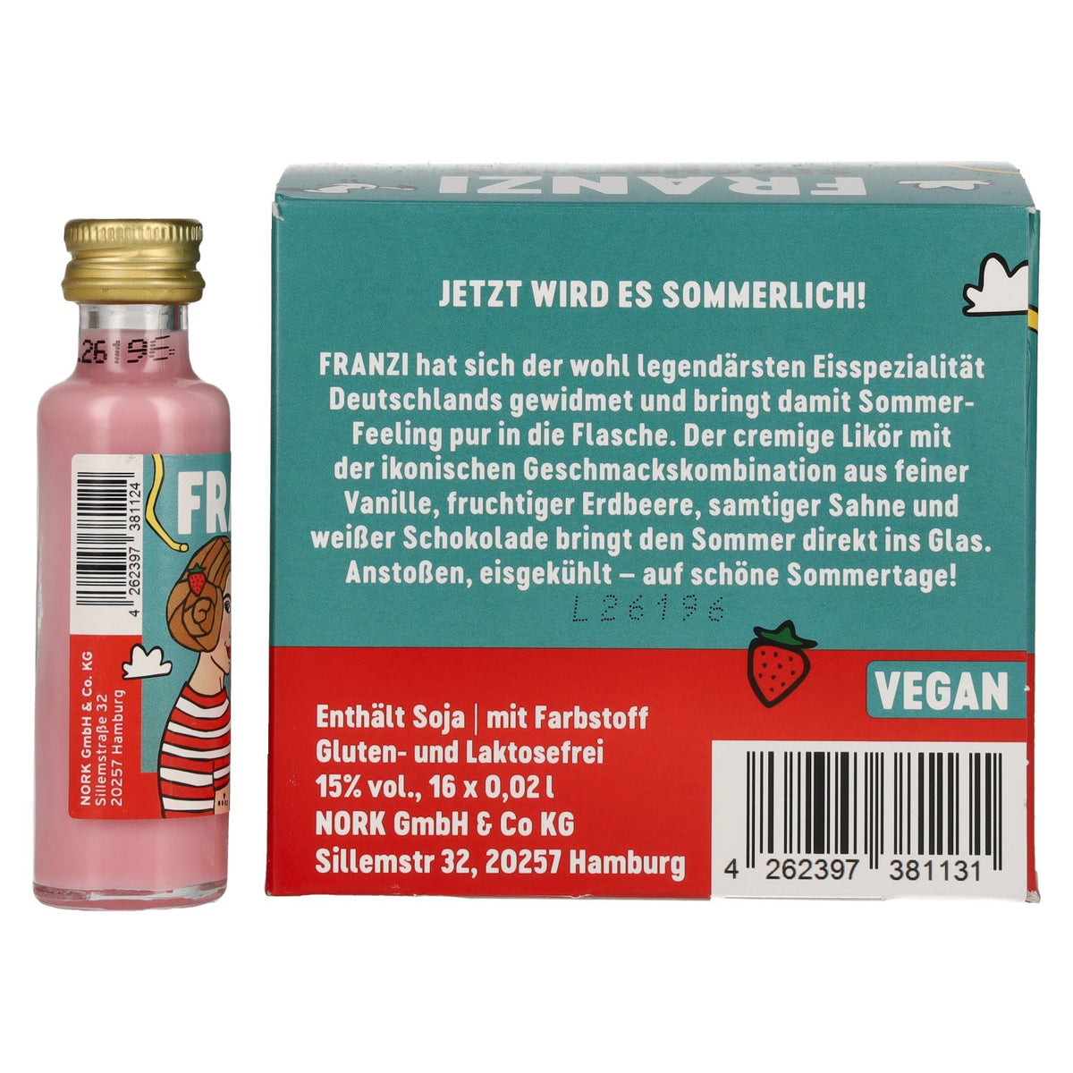 Franzi Spaghettieis-Likör 15% vol. 16 x 0,02 l