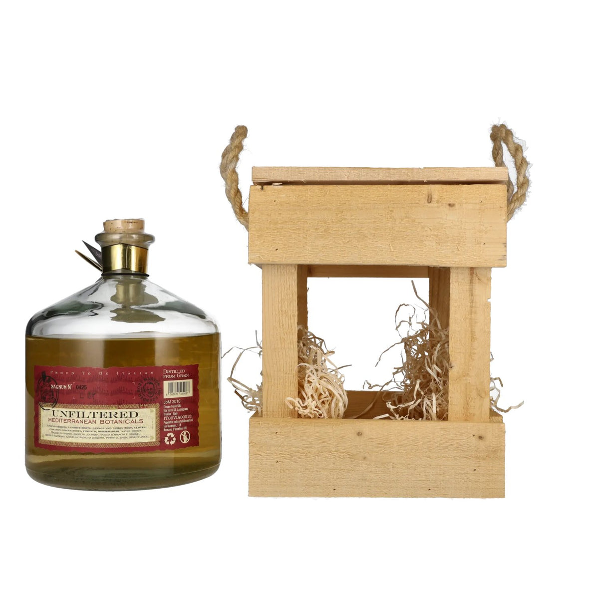 Gin Roby Marton Original Italian Premium Dry 47 % vol., 2 l, dans un coffret en bois