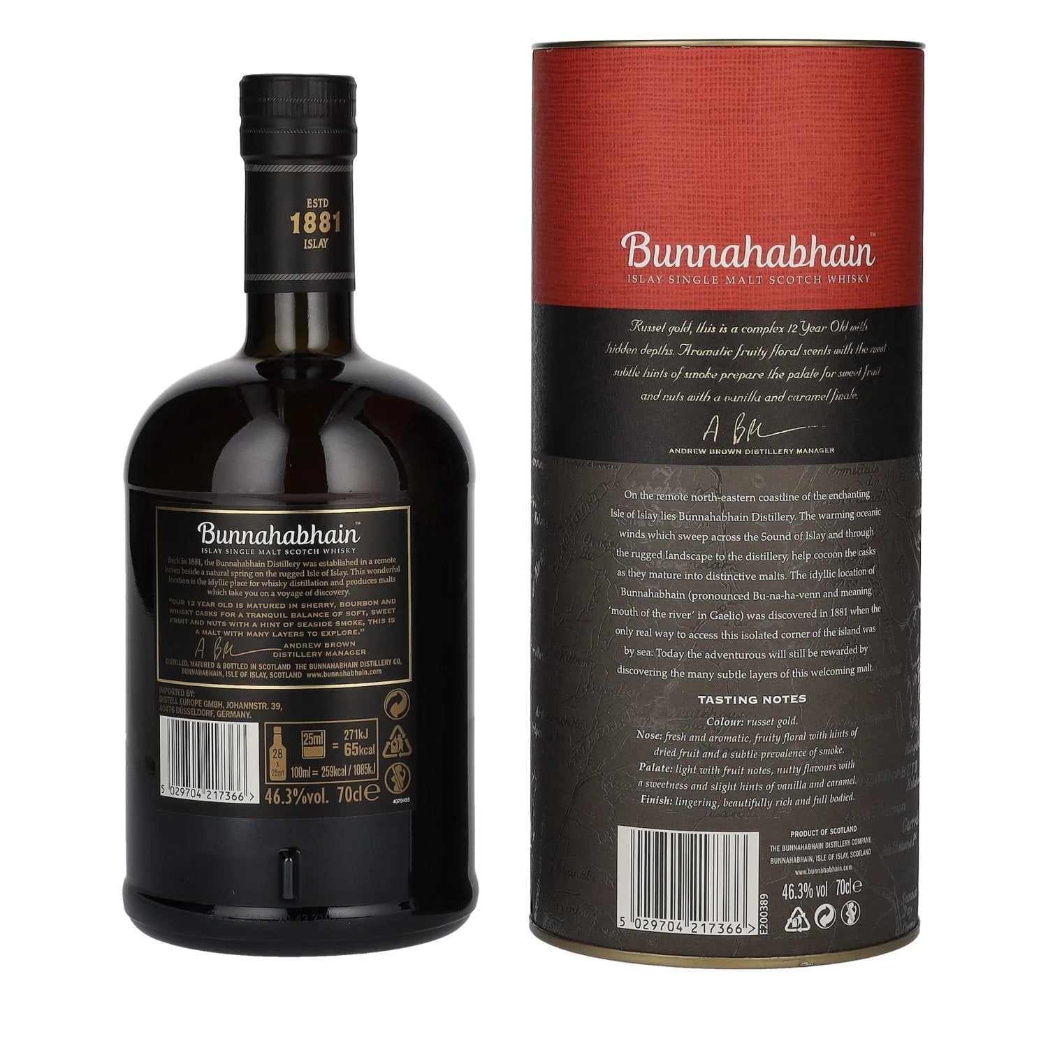 Bunnahabhain 12 Years Old Islay Single Malt Scotch Whisky 46,3% Vol. 0,7l in Geschenkbox
