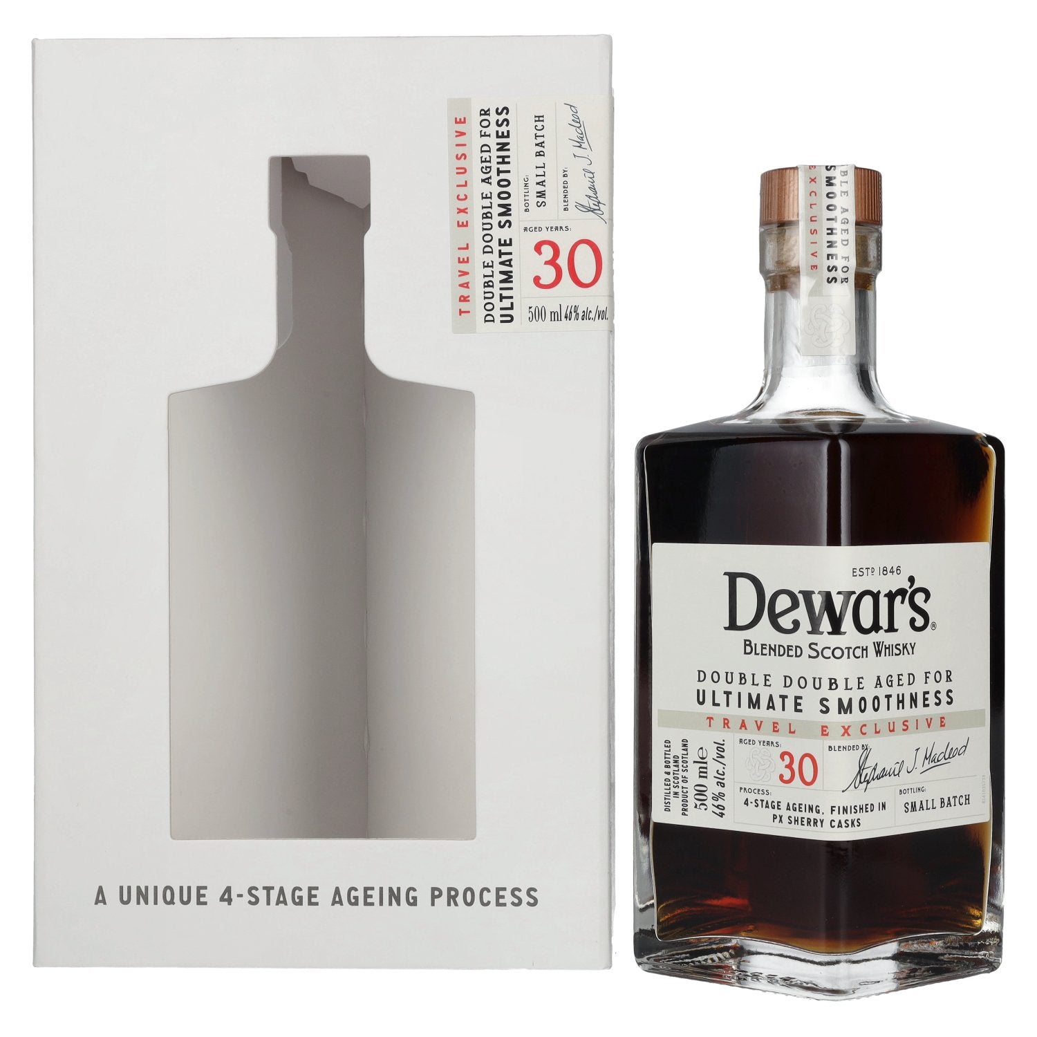 Whisky écossais blended « Dewar's 30 Years Old Double Double Aged » 46 % vol., 0,5 l, dans un coffret cadeau