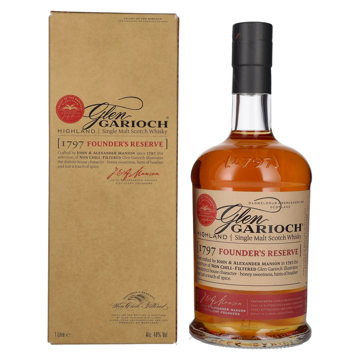Glen Garioch 1797 FOUNDER'S RESERVE Highland Single Malt 48% ABV 1l in a gift box