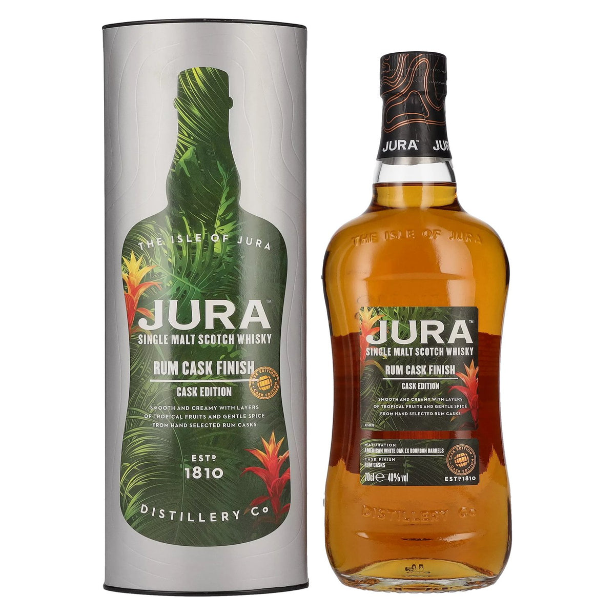 Jura Single Malt Scotch Whisky RUM CASK FINISH 40% ABV 0.7l in a gift box