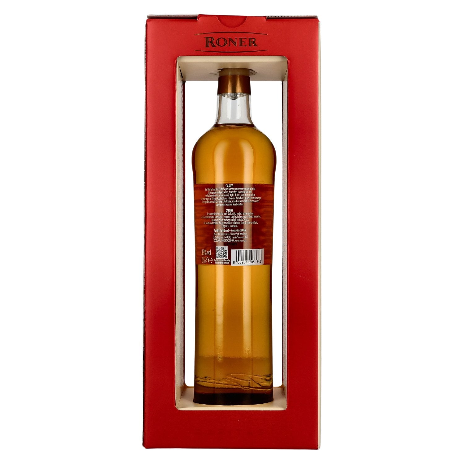 Roner Caldiff Apfelbrand 43% Vol. 0,5l in Geschenkbox