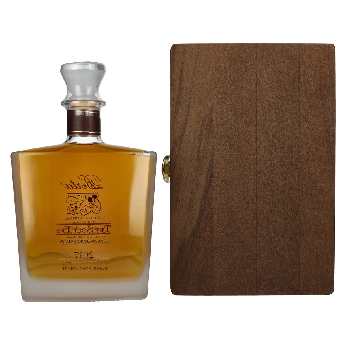 Berta Grappa Tre Soli Tre Grappa Invecchiata 2017 43% Vol. 0,7l in Holzkiste