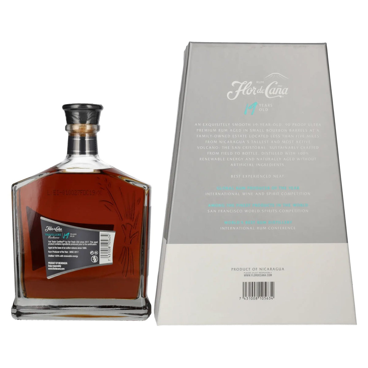 Flor de Caña Centenario 19 Years Old Rum 45% Vol. 0,7l in Geschenkbox
