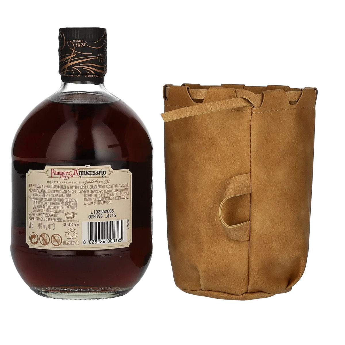 Pampero Aniversario Reserva Exclusiva Extra Añejo Rum 40% ABV 0.7l in a leather case