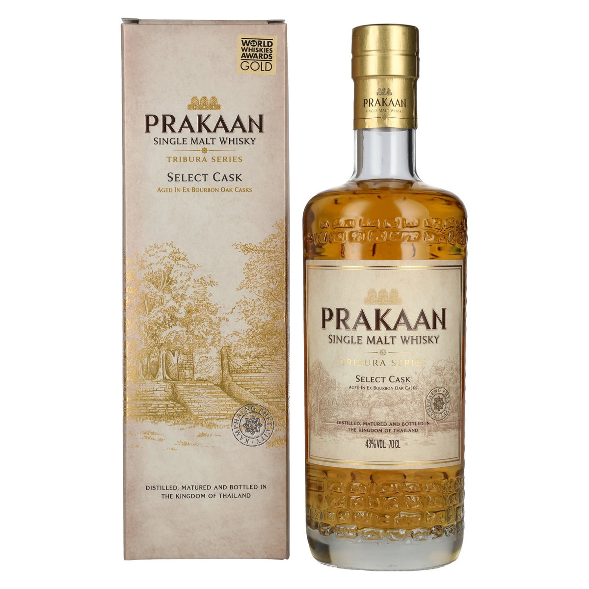 Prakaan TRIBURA SERIES Single Malt Whisky SELECT CASK 43% Vol. 0,7l in Geschenkbox