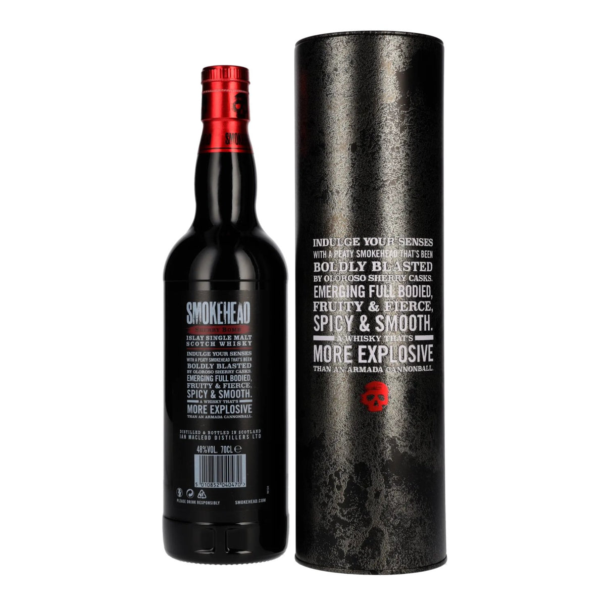 Smokehead SHERRY BOMB, whisky single malt d'Islay, 48 % vol., 0,7 l, dans une boîte en fer-blanc