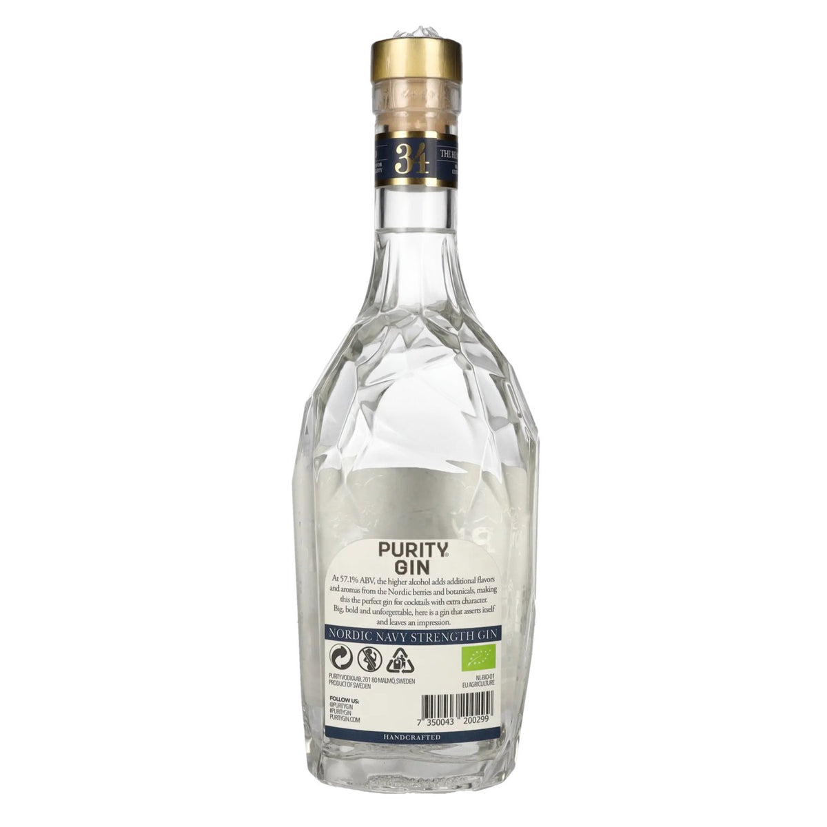 Purity 34 CRAFT NORDIC NAVY STRENGTH Organic Gin 57,1% Vol. 0,7l