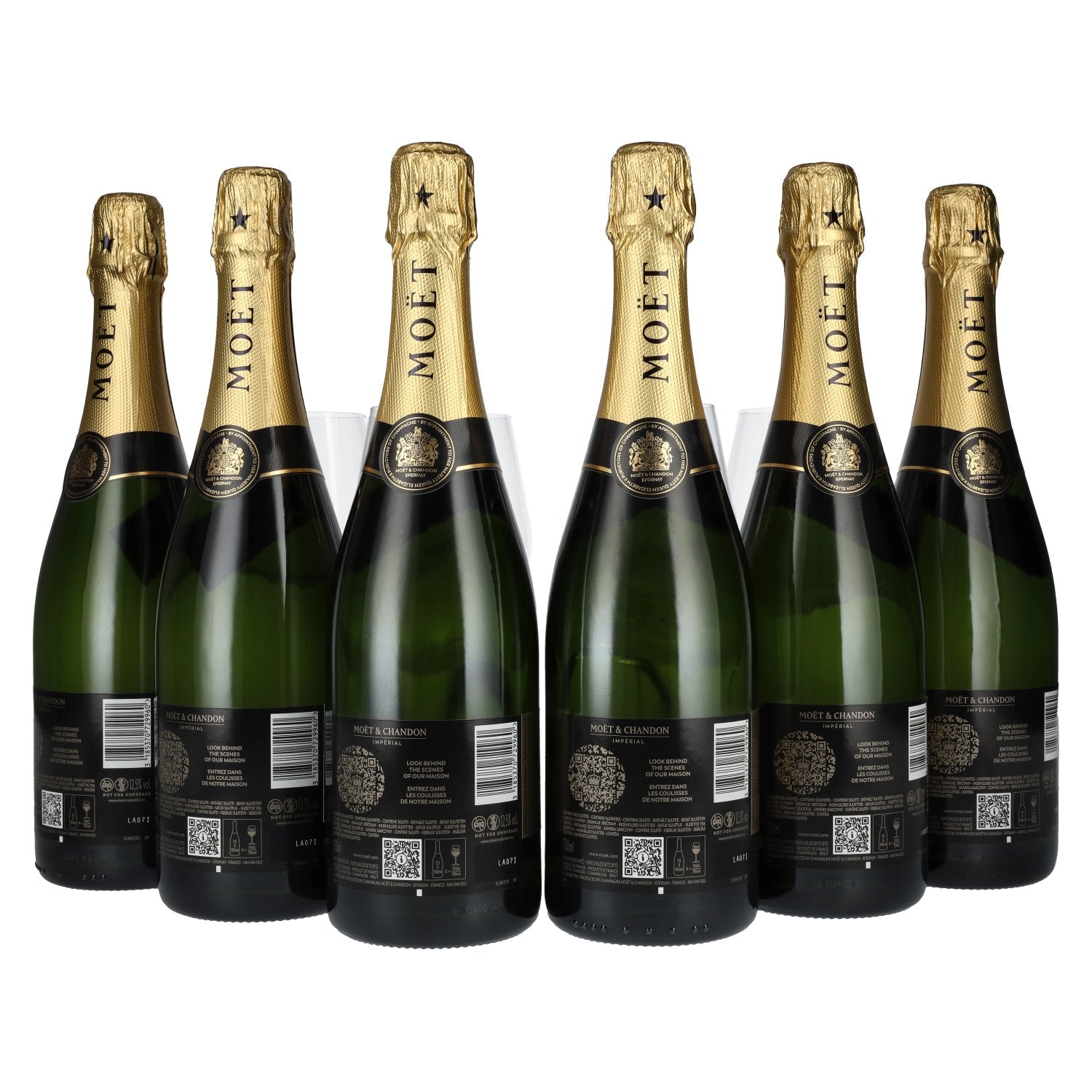 Moët &amp; Chandon Champagne IMPÉRIAL Brut 12,5% vol. 6x0,75l in geschenkverpakking met 6 glazen