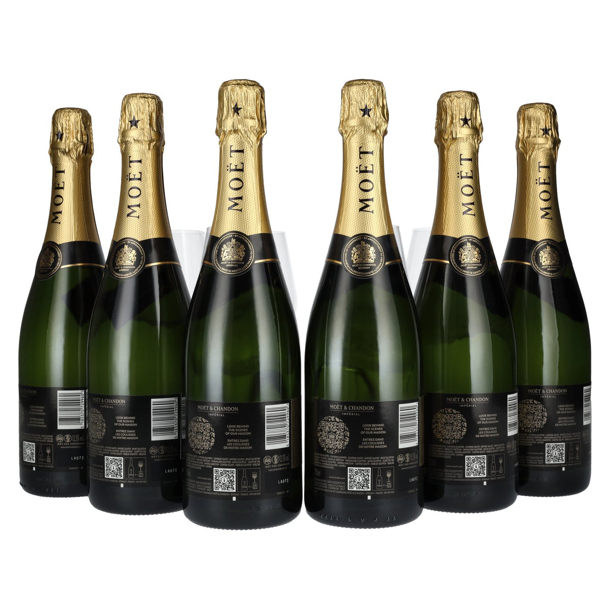 Moët &amp; Chandon Champagne IMPÉRIAL Brut 12.5% vol. 6 x 0.75 l in a gift box with 6 glasses
